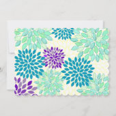 Waterverf Floral Chrysanthemum Wedding Invites Kaart (Achterkant)