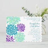 Waterverf Floral Chrysanthemum Wedding Invites Kaart (Staand voorkant)