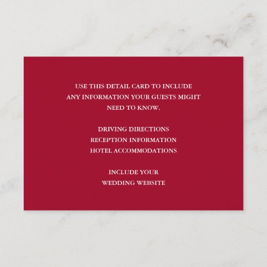 Waterverf Floral Collage Bruiloft Gast Details Informatiekaartje (Achterkant)