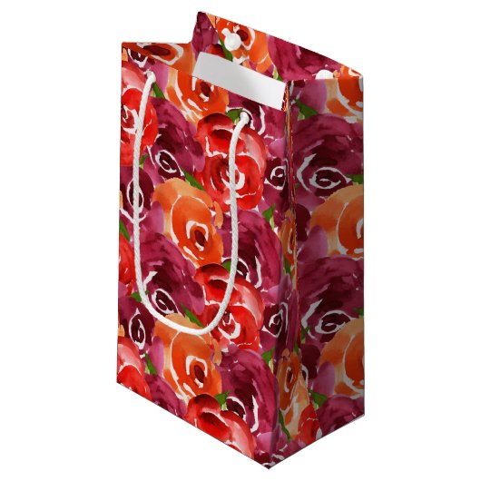 Waterverf Floral Collage Klein Cadeauzakje (Voorkant Gekanteld)