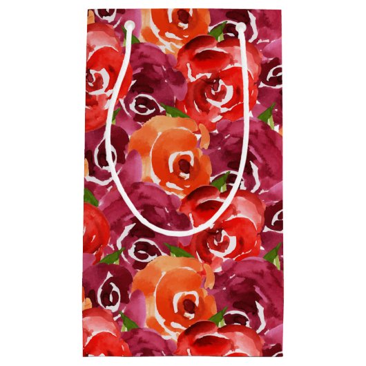 Waterverf Floral Collage Klein Cadeauzakje (Voorkant)