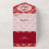 Waterverf Floral Collage Wedding All In One Uitnodiging (Buitenkant)