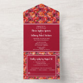 Waterverf Floral Collage Wedding All In One Uitnodiging (Binnen)