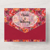 Waterverf Floral Collage Wedding All In One Uitnodiging (Achterkant)