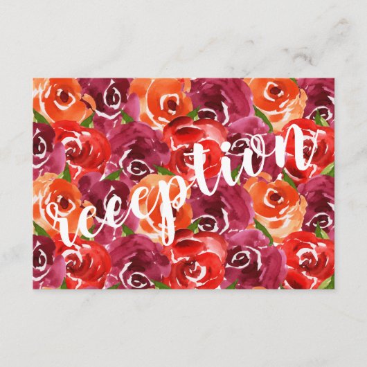 Waterverf Floral Collage Wedding Informatiekaartje (Voorkant)