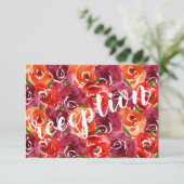 Waterverf Floral Collage Wedding Informatiekaartje (Staand voorkant)