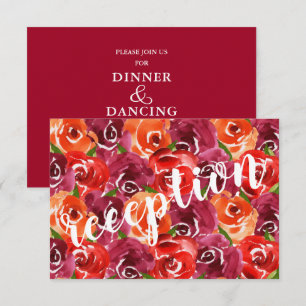 Waterverf Floral Collage Wedding Informatiekaartje