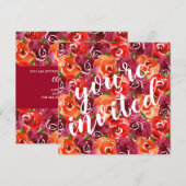 Waterverf Floral Collage Wedding Invitations (Voorkant / Achterkant)