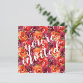 Waterverf Floral Collage Wedding Invitations (Staand voorkant)