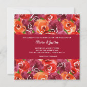 Waterverf Floral Collage Wedding Invitations (Achterkant)