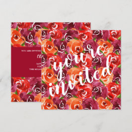 Waterverf Floral Collage Wedding Invitations