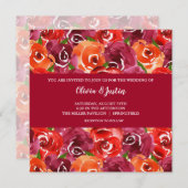 Waterverf Floral Collage Wedding Invitations (Voorkant / Achterkant)