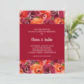 Waterverf Floral Collage Wedding Kaart (Staand voorkant)