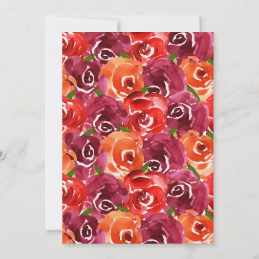 Waterverf Floral Collage Wedding Kaart (Achterkant)