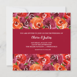 Waterverf Floral Collage Wedding Kaart
