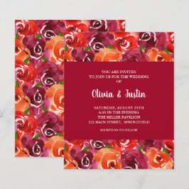 Waterverf Floral Collage Wedding nodigt