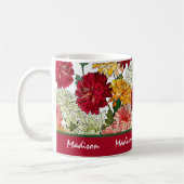 Waterverf Floral Colorful Modern Botanical Name Koffiemok (Links)