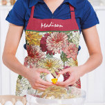 Waterverf Floral Colorful Modern Botanical Name Schort<br><div class="desc">Waterverf Floral Colorful Modern Botanical Name Girly Schort heeft kleurrijke waterverf bloemen in oranje,  Bourgogne en wit. Pas met uw douanenaam aan door de tekst in het verstrekte tekstvakje uit te geven. Ontworpen door ©Evco Studio www.zazzle.com/store/evcostudio</div>