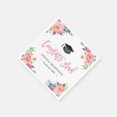 Waterverf Floral Congrats Afstudeerder Graduation  Servet (Hoek)