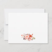 Waterverf Floral Coral - Aangepast Notitiekaartje (Achterkant)
