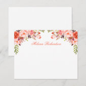 Waterverf Floral Coral - Aangepast Notitiekaartje (Voorkant / Achterkant)