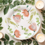 Waterverf Floral Coral Green Vrijgezellenfeest Papieren Bordje<br><div class="desc">Waterverf Bloemen Koraal Groen Vrijgezellenfeest Papier Borden</div>