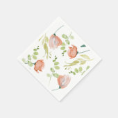Waterverf Floral Coral Green Vrijgezellenfeest Servet (Hoek)