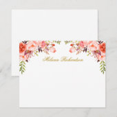 Waterverf Floral Coral Specialized Gold Notitiekaartje (Voorkant / Achterkant)