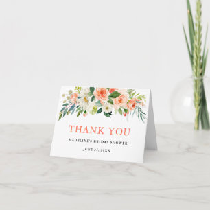 Waterverf Floral Coral Vrijgezellenfeest Note Bedankkaart
