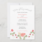 Waterverf Floral Coral Wedding Invitation Kaart (Voorkant)