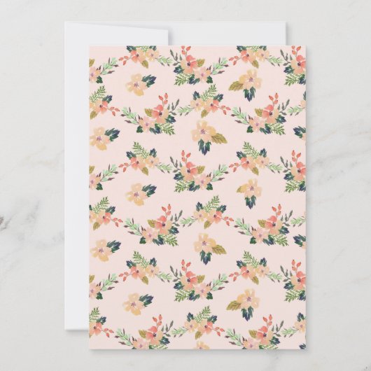 Waterverf Floral Corner Wedding Kaart (Achterkant)