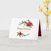 Waterverf Floral Corporate Kerstvakantie Kaart (Gele Bloem)