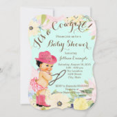 Waterverf Floral Cowgirl Baby shower Kaart (Voorkant)