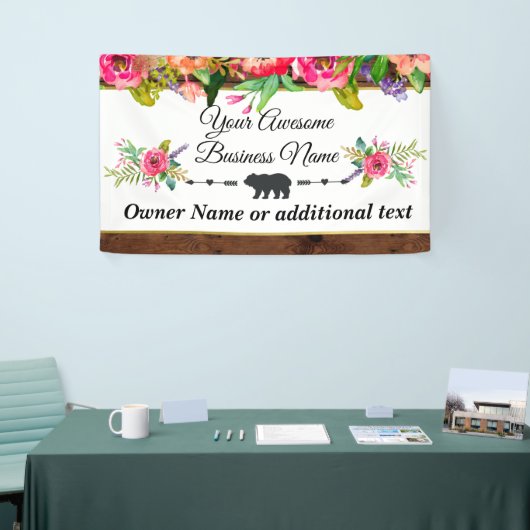 Waterverf Floral Craft Business Banner achtergrond (Beurs)