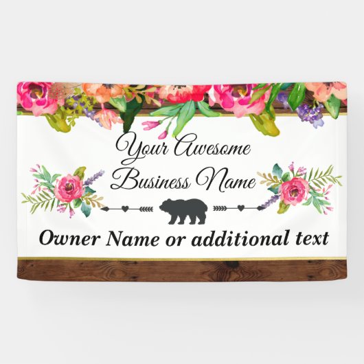Waterverf Floral Craft Business Banner achtergrond (Horizontaal)