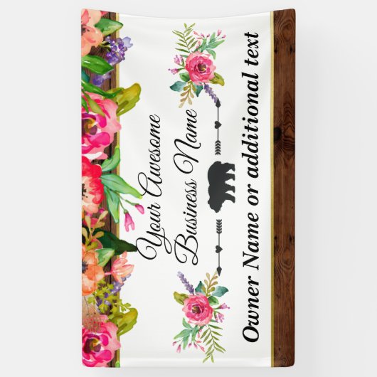 Waterverf Floral Craft Business Banner achtergrond (Verticaal)