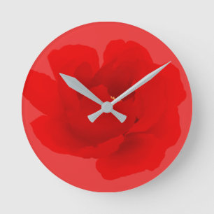 Waterverf Floral Crimson Red Peony Ronde Klok