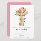 Waterverf Floral Cross First Community Kaart (Voorkant / Achterkant)