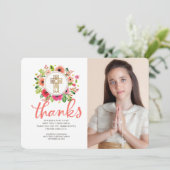 Waterverf Floral Cross Foto Communauteit Bedankt (Staand voorkant)
