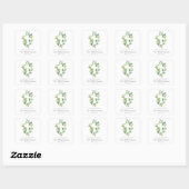 Waterverf Floral Cross Greenery Eerste Gemeenschap Vierkante Sticker (Vel)