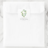 Waterverf Floral Cross Greenery Eerste Gemeenschap Vierkante Sticker (Tas)