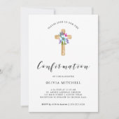 Waterverf Floral Cross Kraft Look | Confirmation!R Kaart (Voorkant)