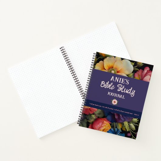 Waterverf Floral Custom Bible Study Journal Notitieboek (Binnen)
