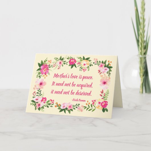 Waterverf Floral Custom Moederdag Kaart (Voorkant)