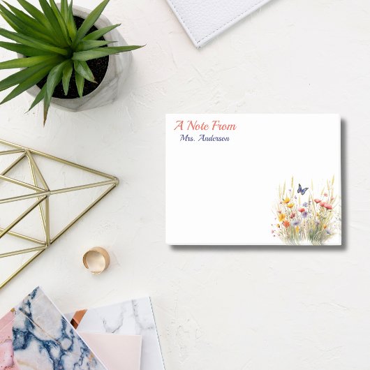 Waterverf Floral Custom Teacher Appreciation Post-it® Notes