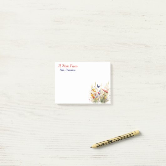 Waterverf Floral Custom Teacher Appreciation Post-it® Notes (Op bureau)