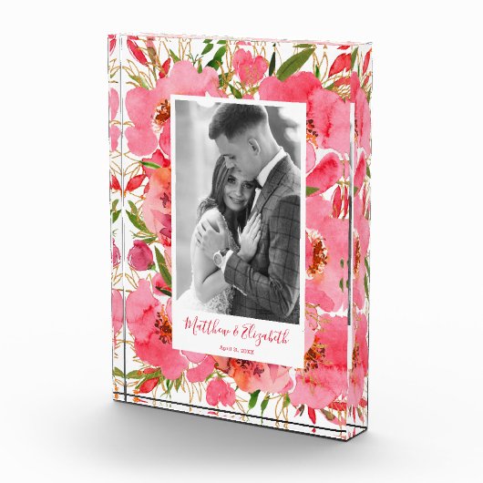 Waterverf Floral Custom Wedding Fotoblokken (Rechts)