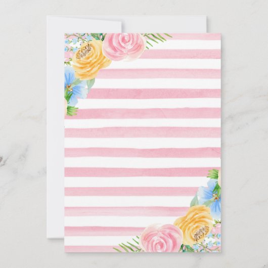 Waterverf Floral Cute Animal Friends Birthday Kaart (Achterkant)