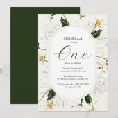 Waterverf Floral Daisies 1e verjaardag Kaart (Voorkant / Achterkant)