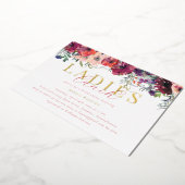 Waterverf Floral Dames Lunch Vrijgezellenfeest Gol Folie Uitnodiging (Gedraaid)